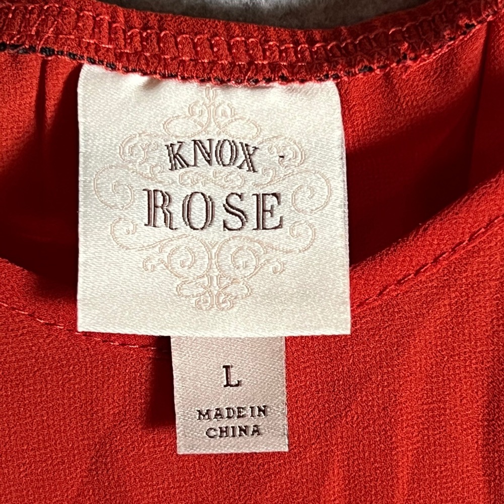 Knox Rose Camisole Women L Orange Spaghetti Strap Tunic Mini Slip Dress Sheer - Picture 8 of 9